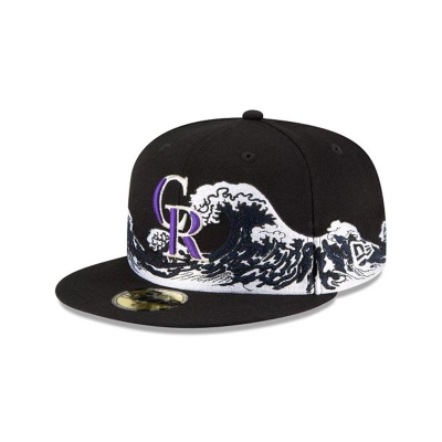 Colorado Rockies Gorra | New Era MLB Wave 59fifty Fitted Cap Mexico - Negros